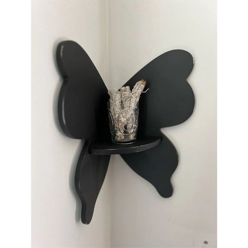 Black Whimsy Gothic Butterfly/moth shelf